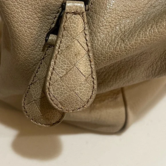 Authentic Bottega Veneta tan/gray ombré small satchel bag - Picture 5 of 12